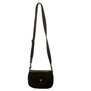 Coach Black Leather Buckle Flap Adjust Strap Hobo Shoulder Bag
